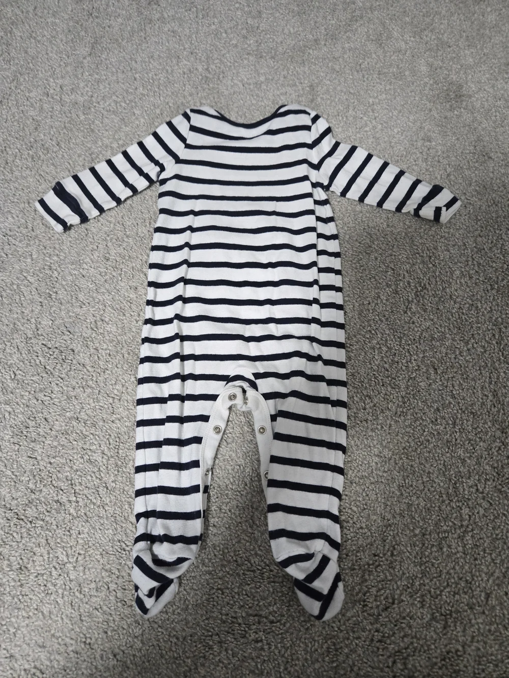 GAP Navy & White Striped Footed One-Piece